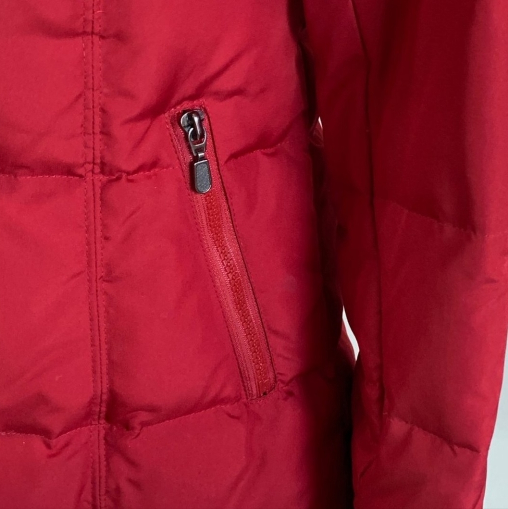 Red Ruff Hewn Hooded Parka With Fur Trim - Picture 6 of 15